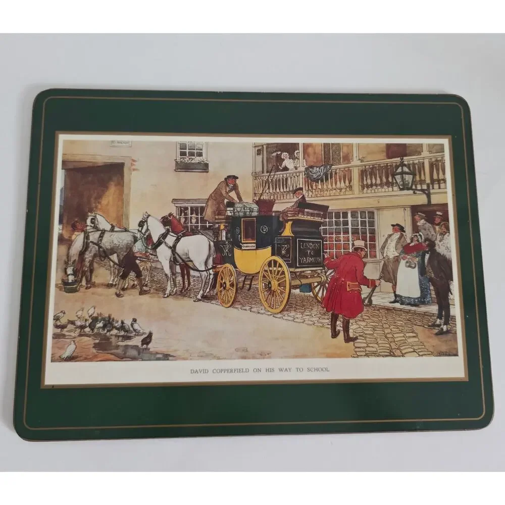 Vintage Pimpernel Nicholas Nickleby Cork Back Placemats Set of 5 England